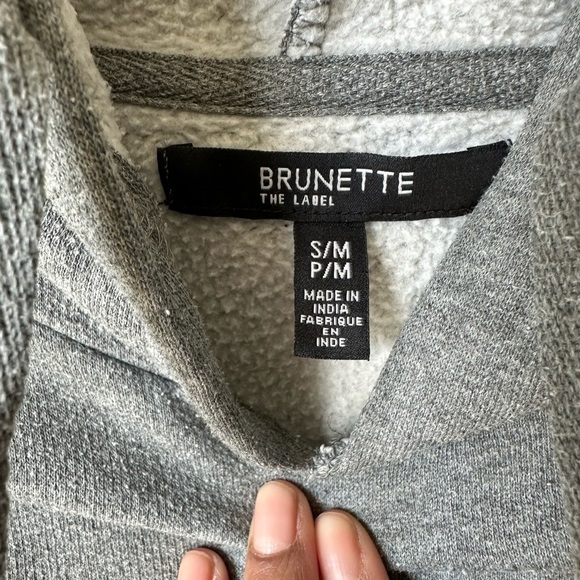 Brunette The Label The Brunette Middle Sister Chainstitch Hoodie in Heather Grey - Picture 5 of 6